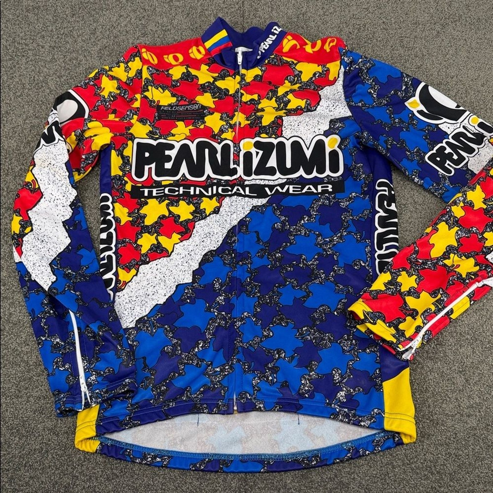 Pearl Izumi Star Pattern Cycling Jersey Men Medium Vintage Technical Wear Jacket