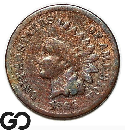 1866 Indian Head Cent Penny, Better