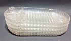 Set of 4 Vintage Anchor Hocking Snack, Sip and Smoke Oval Ribbed Glass Plates