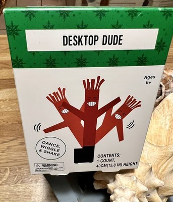 Desktop Dude Mini Red Wacky Waving Inflatable Guy Man Festive Voice NIB Sealed