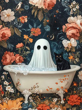 Halloween Diamond Art Kits for Adults Bathtub Ghost 12X16Inch