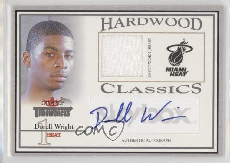 2004-05 Fleer Throwbacks Silver Jersey 50/50 Dorell Wright Rookie Auto RC 0c6