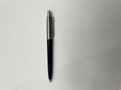 Vintage Parker Jotter Ballpoint Pen Black & Silver Stainless Steel MADE IN USA