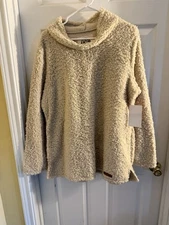 marley lilly sweat shirt fuzzy beige size xl