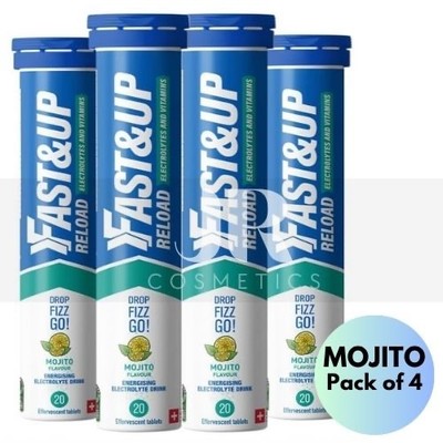 Fast&Up Reload Elektrolyt Tabletten MOJITO Geschmack | Energie/Recovery - 4er Pack