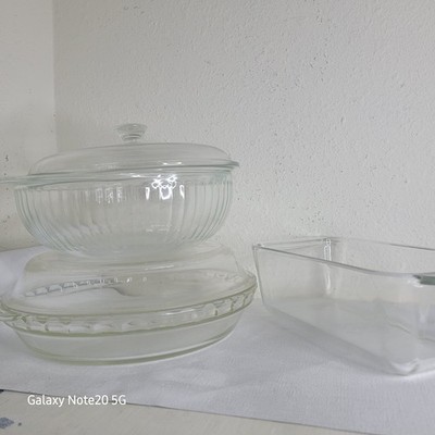 Vtg Pyrex Cooking Essentials- Clear Glass Scallop Ribbed Great Housewarming Gift