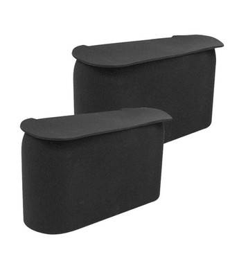 (2 Pack Black Small Car Trash Can with Lid, Flexible Material, Fits in Most Side