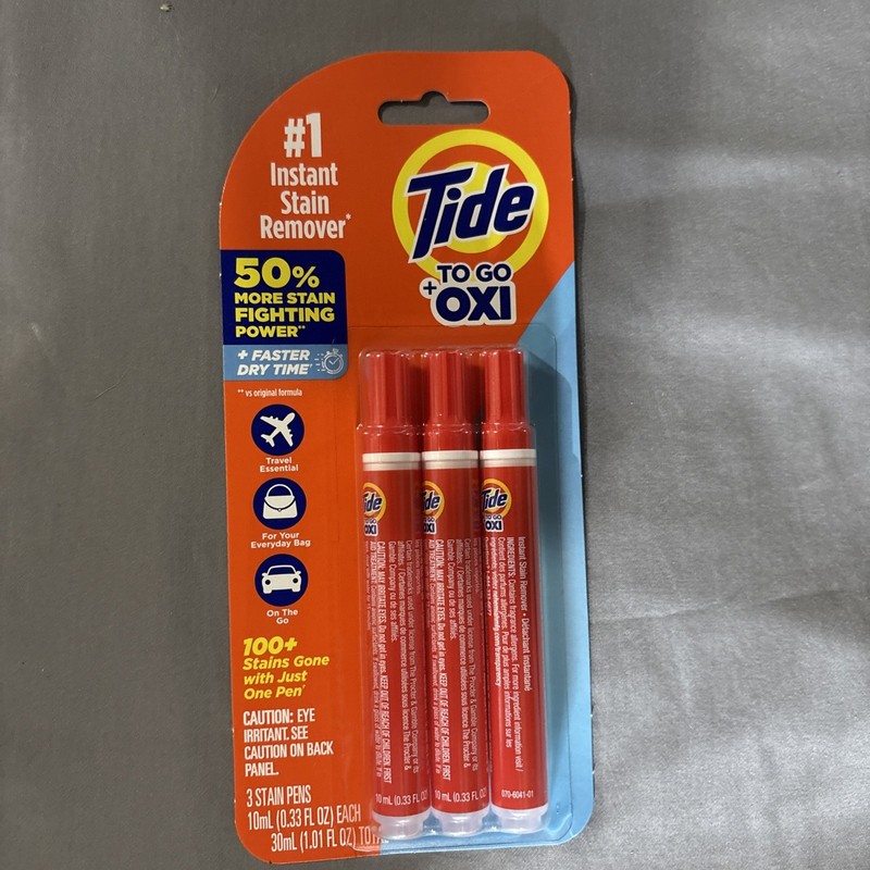 New Tide To Go + Oxi Pack of 3 Stain Remover Pens 50% More Fighting Power 