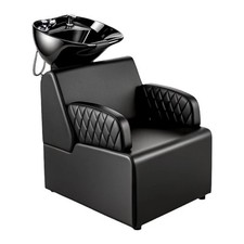 Professional Salon Shampoo Bowl and Chair Backwash Unit with Large Ceramic Sink