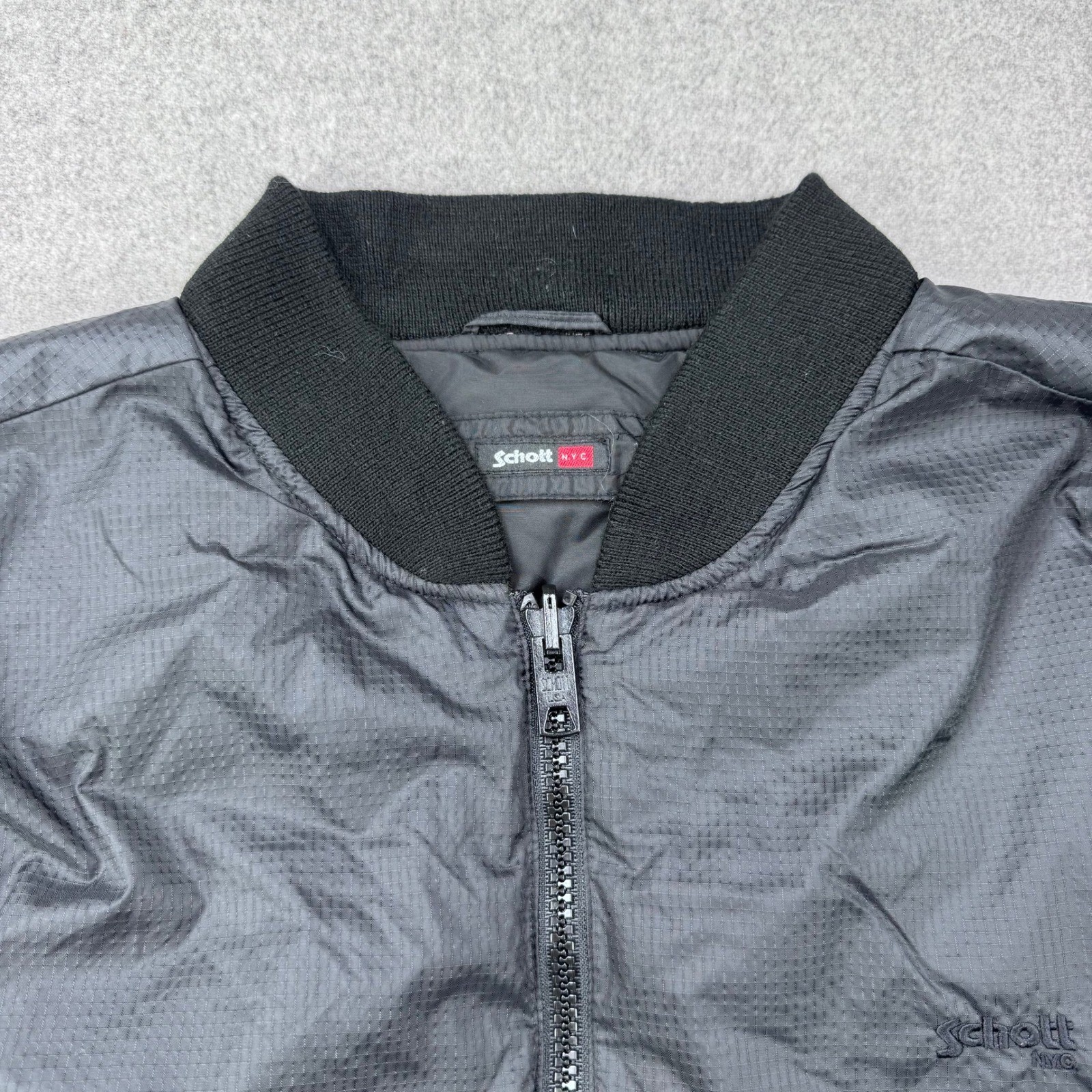 Schott Parka Coat Men Medium Black N-3B Fur Lined Puffer Bomber Jacket Insulated