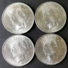 Lot of Four 1923 $1 Peace Silver Dollars