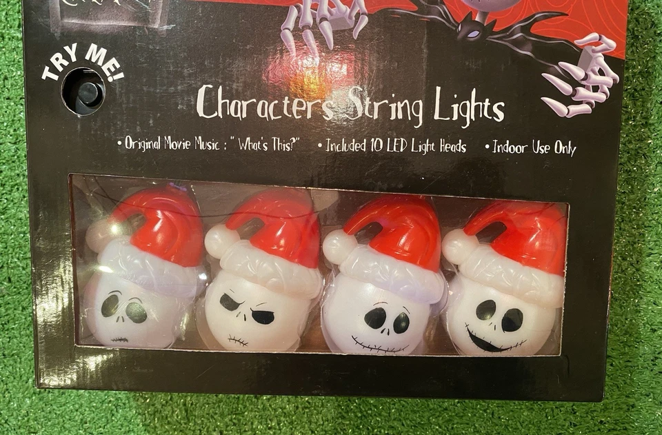 The Nightmare Before Christmas String Lights Santa Jack Skellington LED New - Image 4 of 4