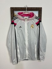 Adidas Real Madrid Football Lighweight Jacket Soccer White Track Top Mens Size L