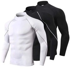Compression T Shirt Men Long Sleeve Bodybuilding Sport Tees Casual Quick Dry Gym