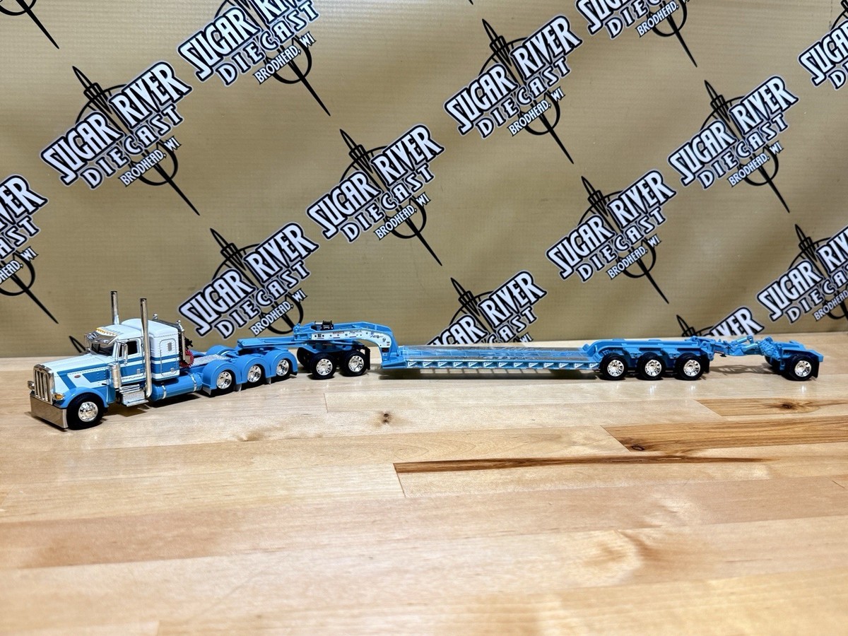 DCP 1/64 Peterbilt Tri-Axle Lowboy Jeep And Stinger Semi Truck