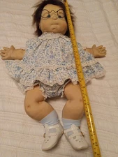 Handmade beautiful doll in great condition with glasses soft fabric