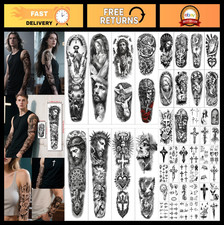48 Sheets Christian Temporary Tattoos for Adults Kids - Jesus, Cross, Religiou