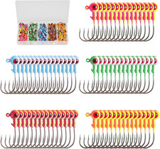 Crappie Jig Heads Kit, 75 Pieces Fishing Jig Head Hooks for Fishing Crappie Bass