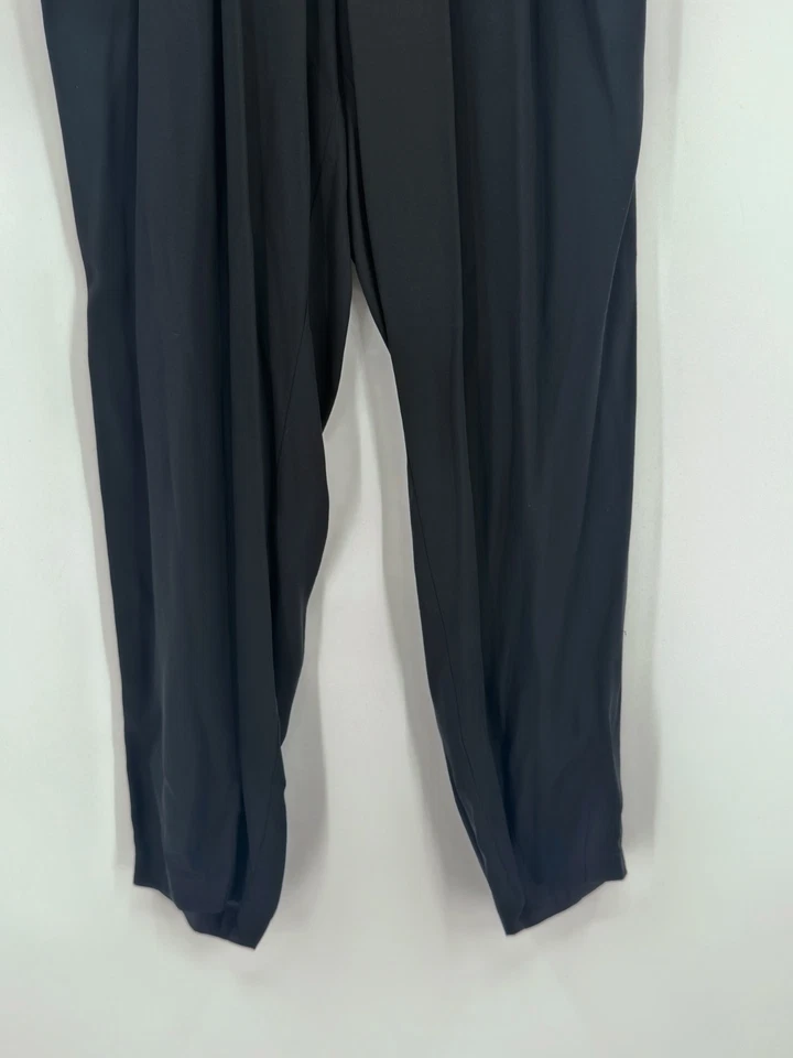 Pantalones al tobillo Eileen Fisher negros 100 % seda plisados delanteros talla M Foto 3 de 4