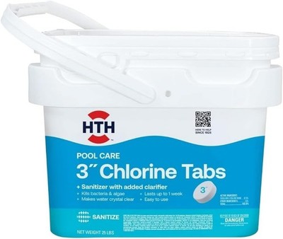 HTH Pool Care 3'' Trichloro Swimming Pool Chlorine Tabs Advanced - Choose Size