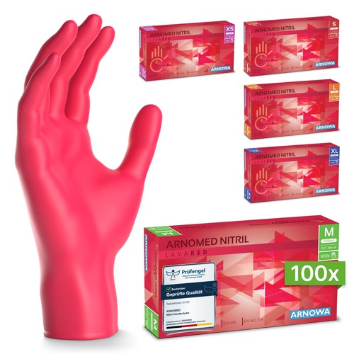 100x Einmalhandschuhe ARNOMED Nitril Handschuhe Nitril Gummi-Handschuhe XS-XXL - Bild 30 von 85