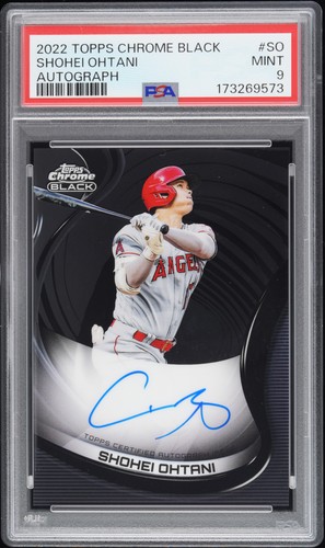 2022 TOPPS CHROME BLACK AUTOS #SO SHOHEI OHTANI PSA 9 AUTO