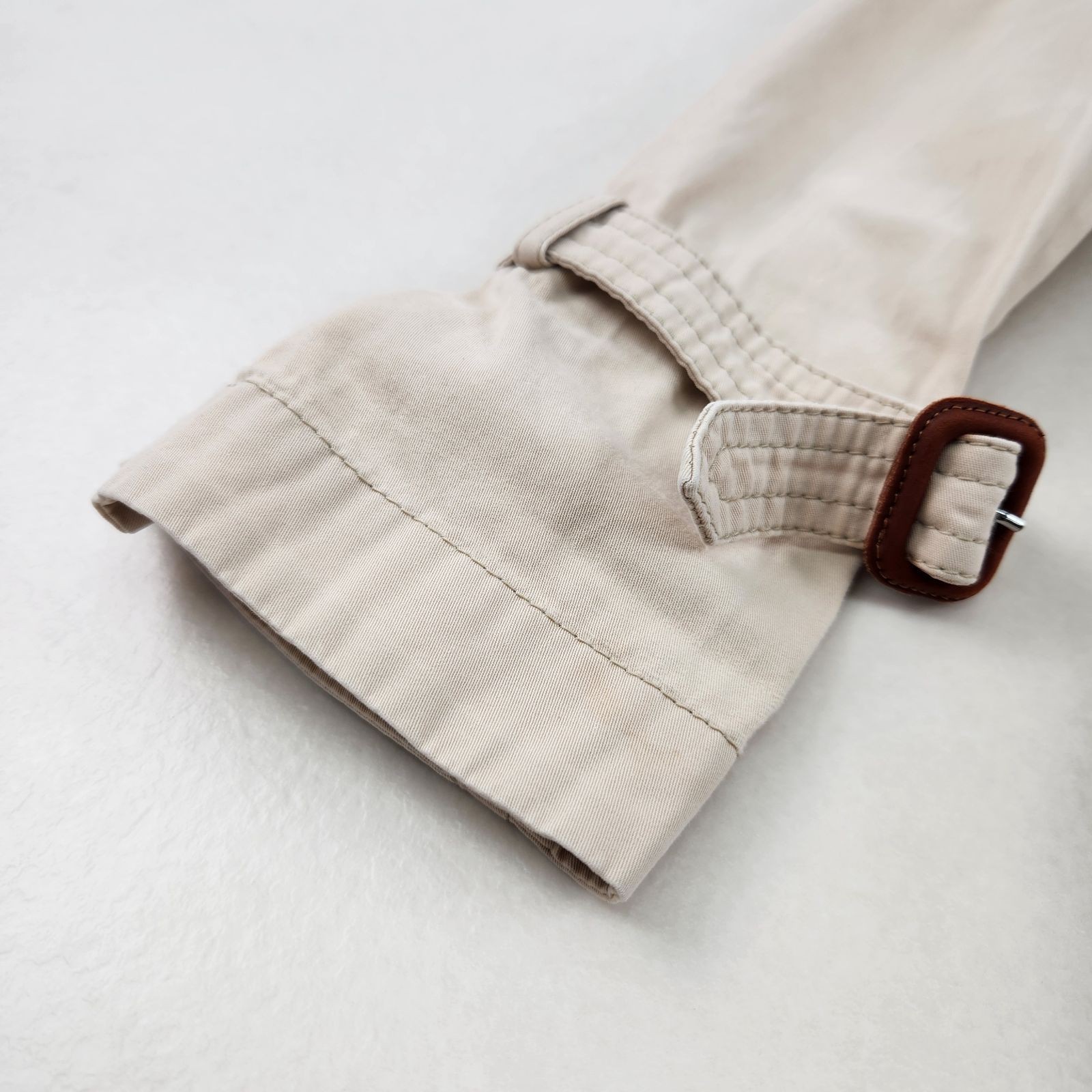 MONCLER Trench Coat Rare TARIEC Logo Patch Beige W4904 image 7
