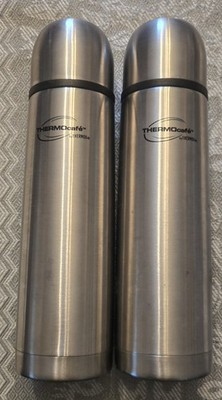 2 Thermos THERMOcafé Stainless Steel Vacuum Insulated Flask Water Bottle 1 Liter