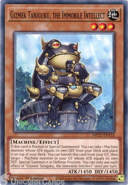 MP22-EN132 Gizmek Taniguku, the Immobile Intellect Common 1st Edition Mint YuGiO