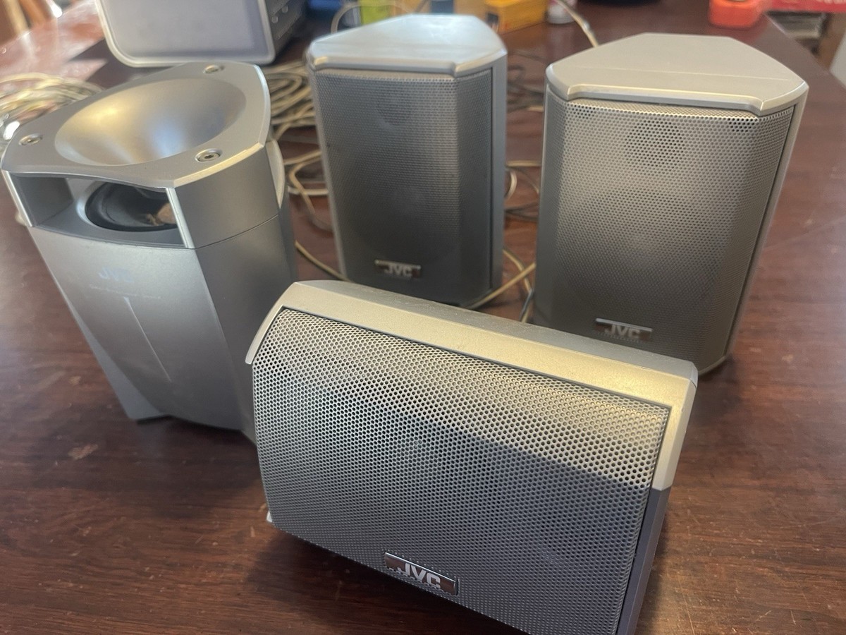 JVC Sp-THC40f DVD Home Theater 5 Speaker Lot Silver Player Sp