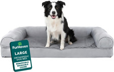 Orthopedic Dog Bed for Large/Medium Dogs W/ Removable Bolsters  Washable Cover,