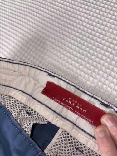 Zara Man Chino Pants 29x33 Skinny Blue Pants Basic Collection Casual Career - Picture 3 of 10