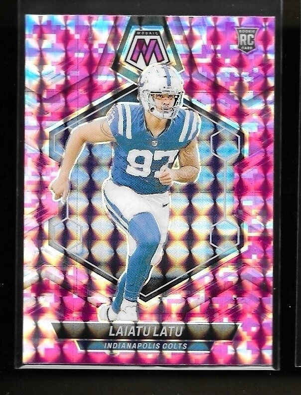 2024 Panini Mosaic - Rookies Laiatu Latu #315 Pink Camo Mosaic Prizm (RC)