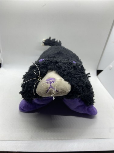 Pillow Pets Pee-Wees Curios Cat Folding Plush 11 Inch Black Purple Stuffed Toys - Picture 9 of 13
