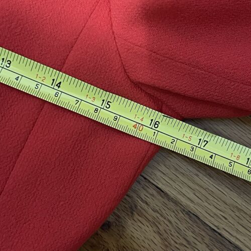 ESCADA Skirt Suit Set Size 36 Red Ruffle 100% Wool Career Business Designer - Picture 7 of 17