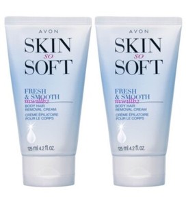 Lot of 2 - Avon Skin So Soft Fresh & Smooth Body Hair Removal Creams 4.2oz New!!