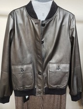 New Peserico $1250 48it/12us Bronzed Brown Leather/unlined Varsity Jacket