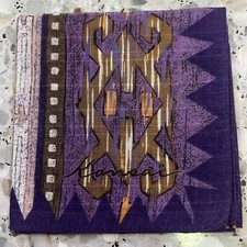 MAN HANKY PURPLE GEOMETRICS NATIVE JAPAN VTG COTTON POCKET ART SQUARE 17   M190