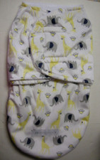 Swaddle Sack by Petite L'amour, White, 0 Months, Jungle Theme, Brand New Sample