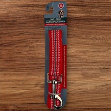 Greenbrier Kennel Club Dog Leash XL 60  L x 1" WRed White Stripes Reflective New