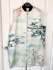 Lanvin Painting Satin Long Bomber Vest Jacket Nwt Eu 36