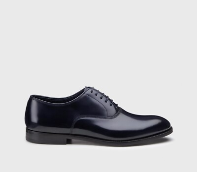 Stringata Doucal's in Pelle Spazzolata Blu 2630