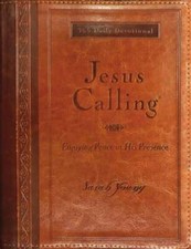 Jesus Calling, Large Text Brown Leathersoft, with Full Scriptures: Enjoying