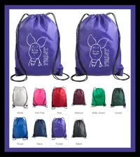 ADORABLE PIGLET NYLON CINCH SACK DRAWSTRING BACKPACK SCHOOL GYM SPORTS BAG
