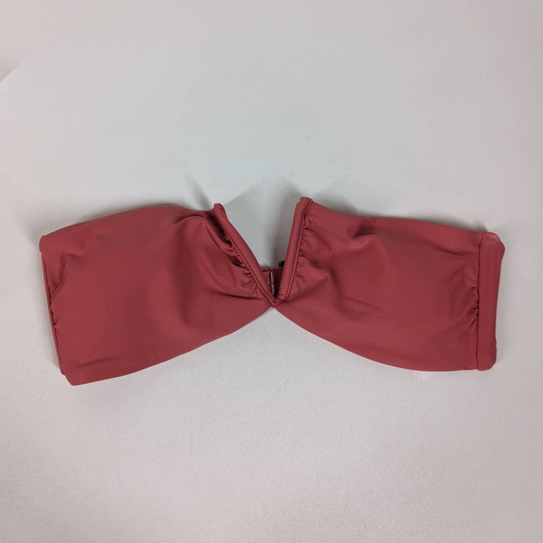 Andie Swim The Scala Bikini Top Pink Bandeau Medium NWT Strapless