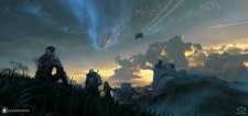 Landscape fantasy art space Custom Gaming Mat Desk