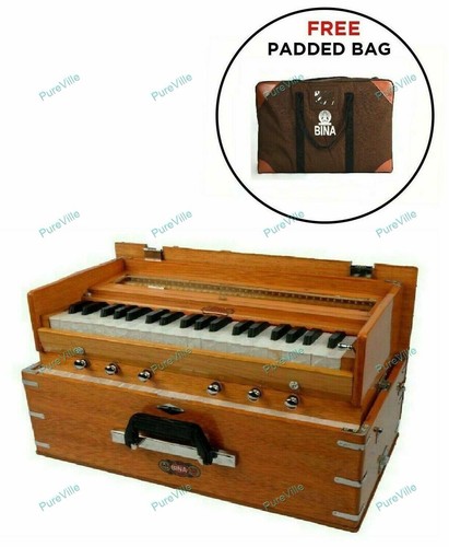 New BINA Double Reeds 6 Stopper 3.25 Octaves Triple Bellow 39 Keys Harmonium - Picture 5 of 12