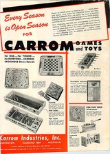 1949 PAPER AD Carrom Industries Games Toys Fox Hunt Sailboat Racing Kikit