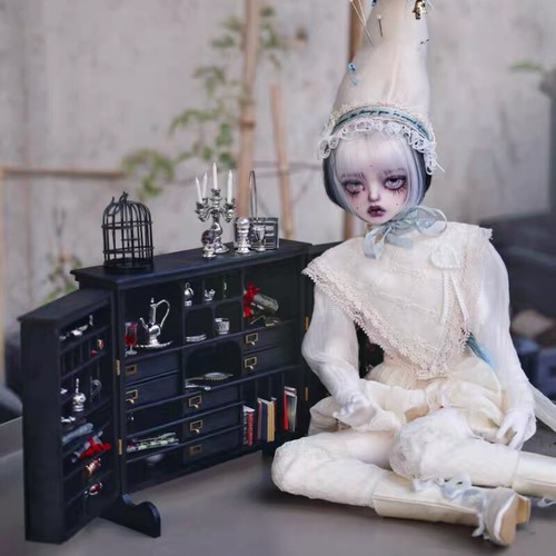 1/6 Scale Dolls House Miniatures Furniture Jewelry Cabinet Unfinished Victoria - Picture 18 of 25