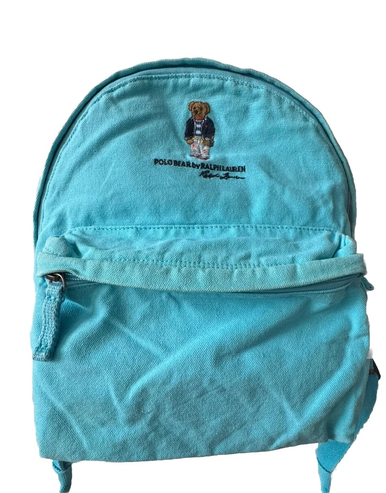 Polo Ralph Lauren Niños Niños Lona Oso Libro Escuela Viaje Pequeño Mochila Bolso Foto 4 de 4